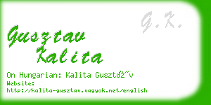 gusztav kalita business card